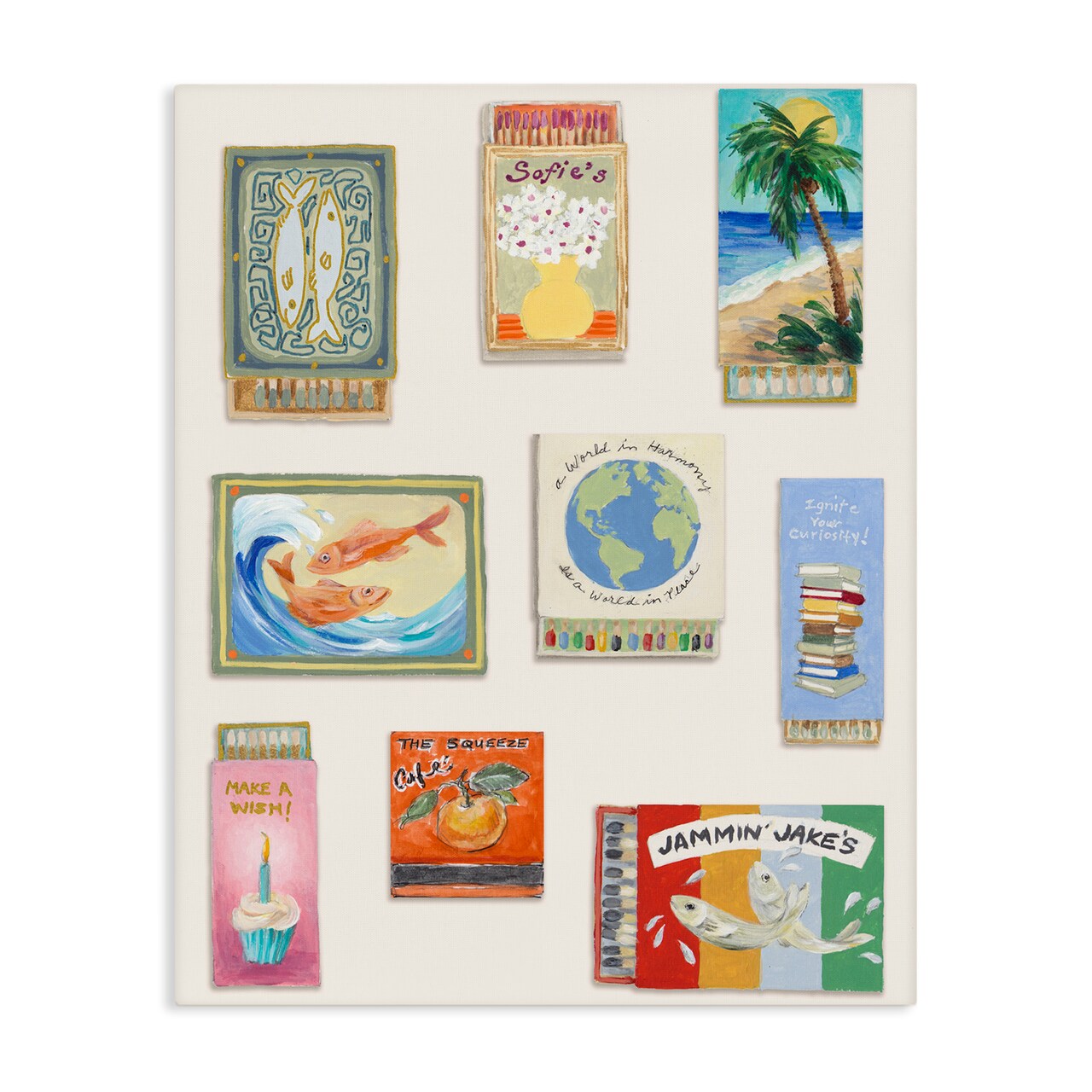 Stupell Industries World Matchbox Collection Canvas, design by Lanie Loreth